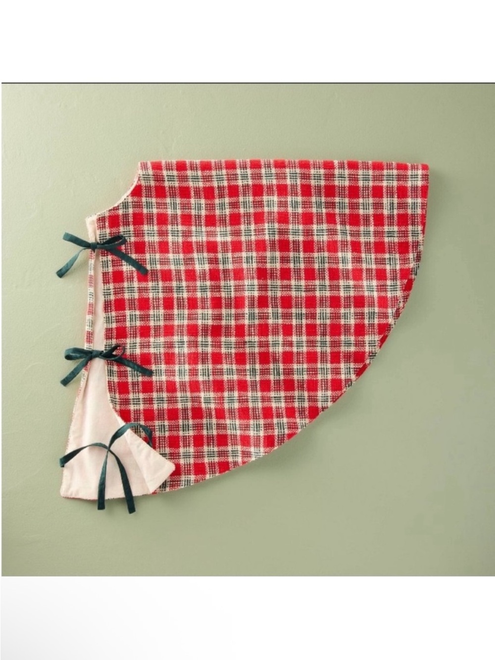 NWT 52" Plaid Chunky Woven Tree Skirt Vintage Red - Hearth & Hand with Magnolia